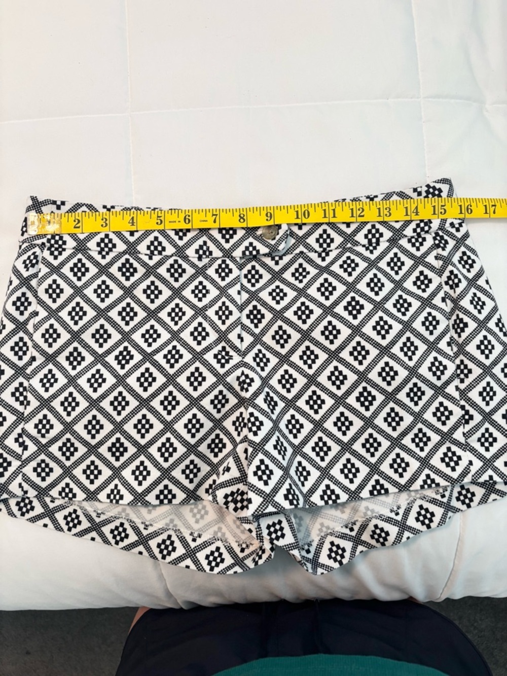 J. Crew Black and White Geometric Cotton Blend Shorts - Picture 6 of 8